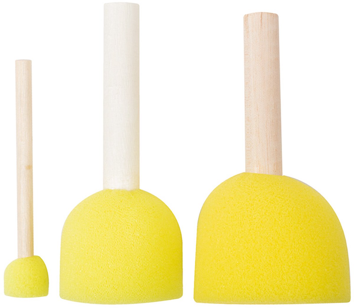 Ronde foam kwasten | Tamponneer kwasten | 3 stuks